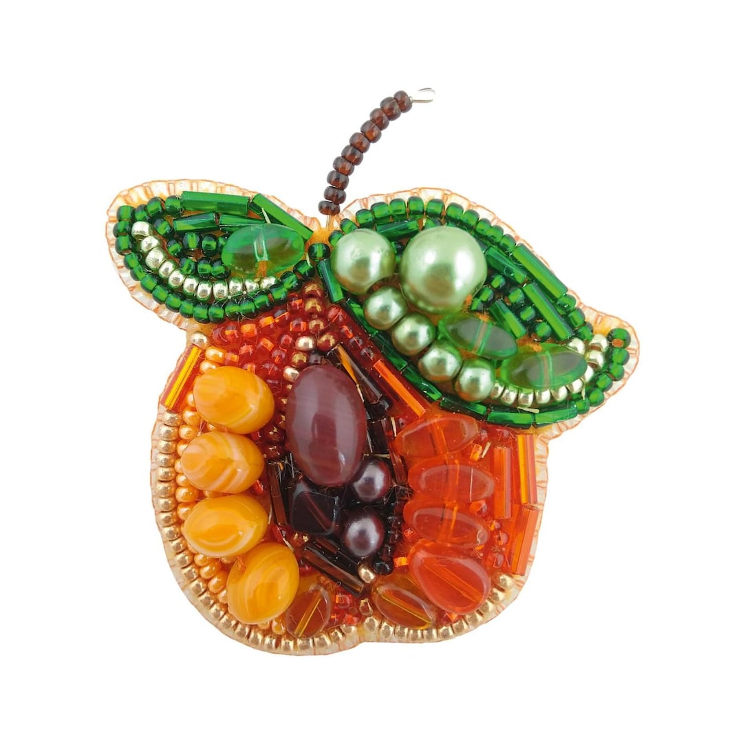 Beadwork Kit for Creating Brooch "apricot", DIY Jewelry Making Kit ...