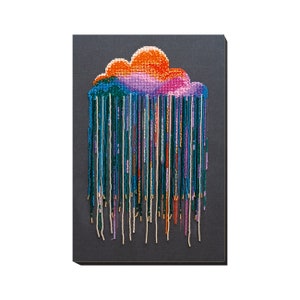 DIY Bead embroidery kit on art canvas "Zillions of drops" Beadwork kit, Abris Art B02, diy needlework craft kit