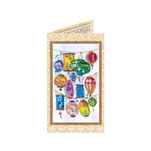 DIY Perlenstickerei Postkarten Kit ""Taschenlampen der Träume"", Perlenstickerei Geschenkset, Abris Art A06, Perlenstickerei Postkarte."