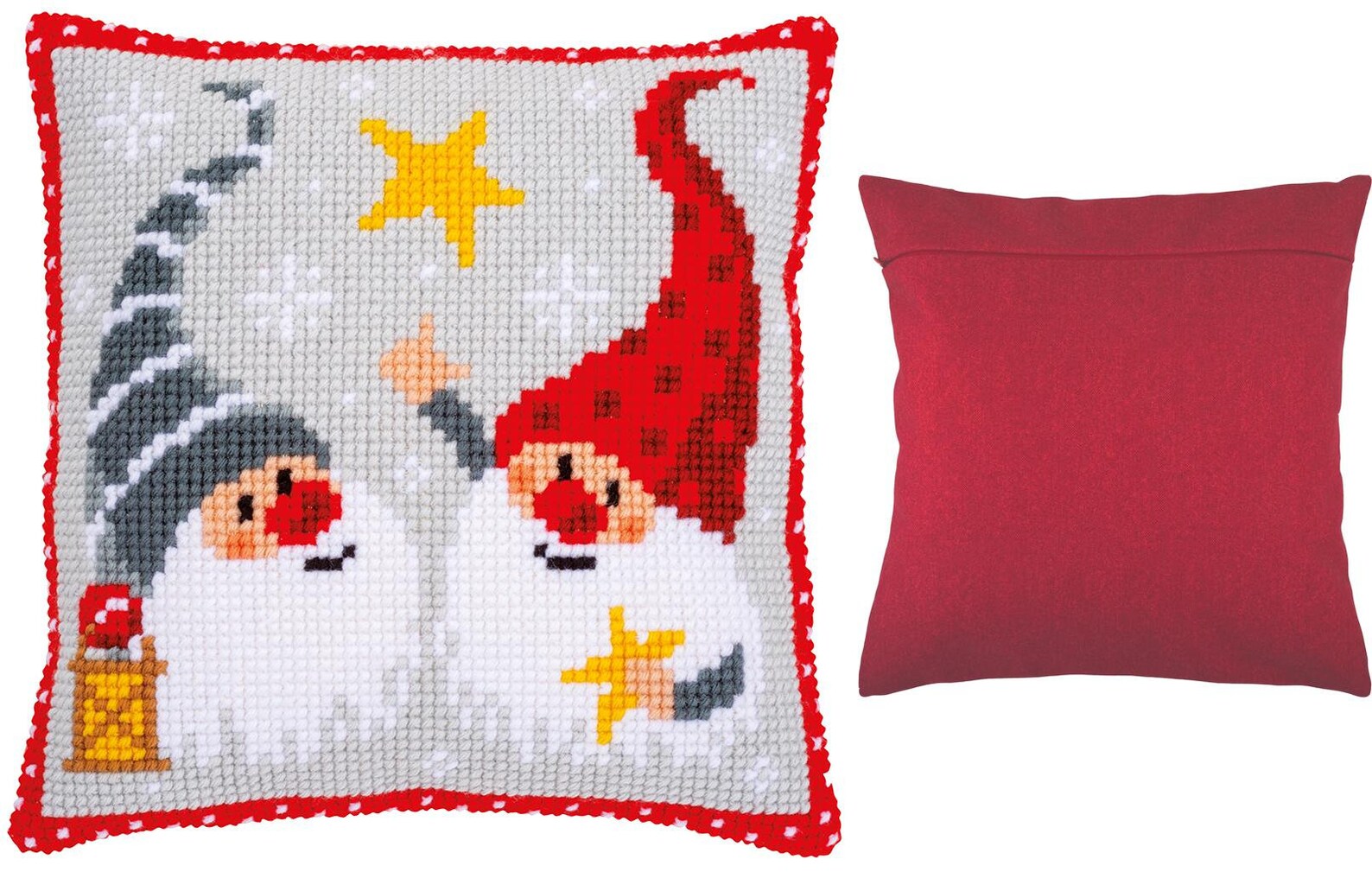 DIY Cross Stitch Cushion Kit christmas Gnomes Etsy