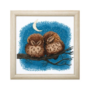 DIY Counted Cross Stitch Kit &quot;Owlets&quot;, Embroidery kit, Home decor