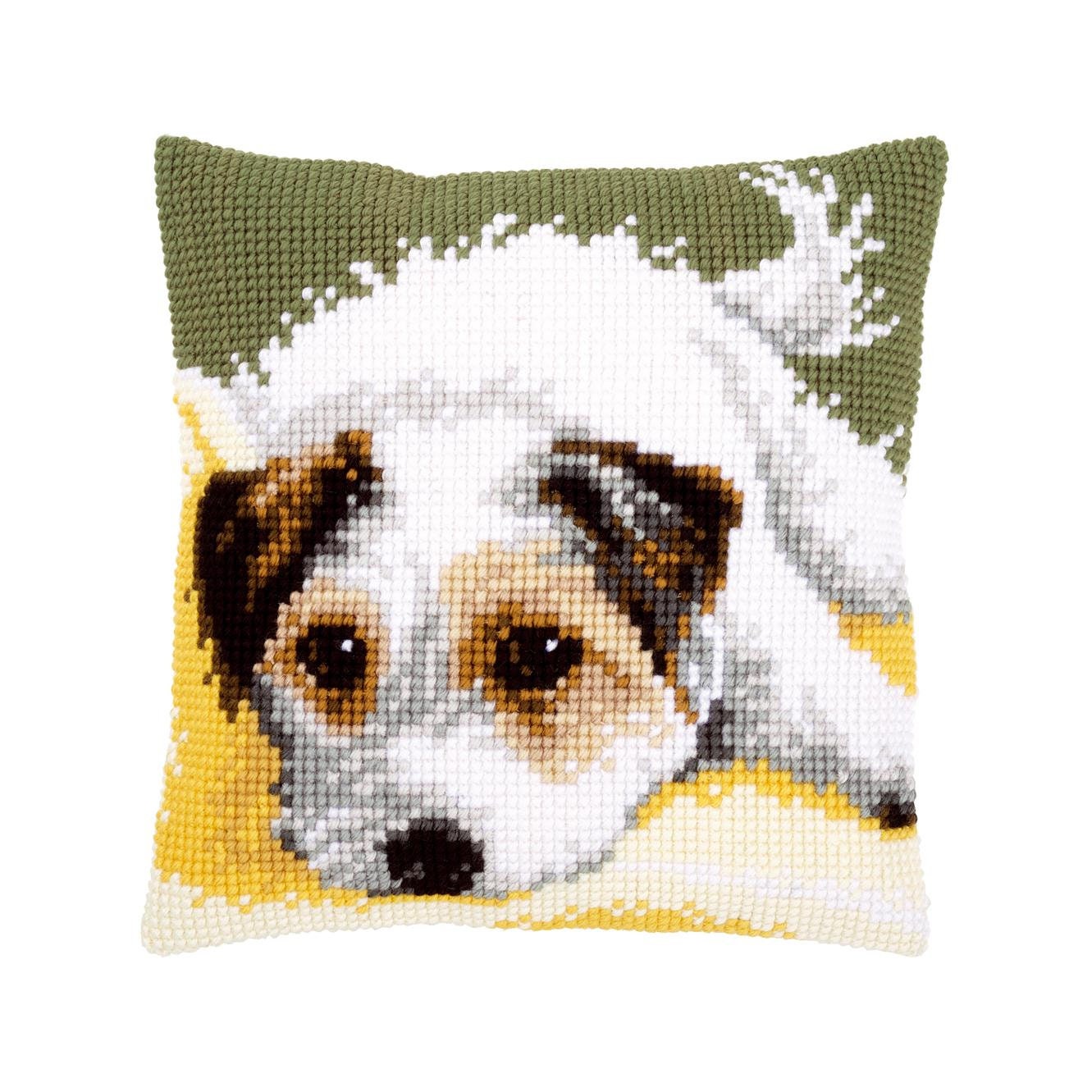 Needlepoint Kit Vervaco Pillow Dog wagging its Etsy