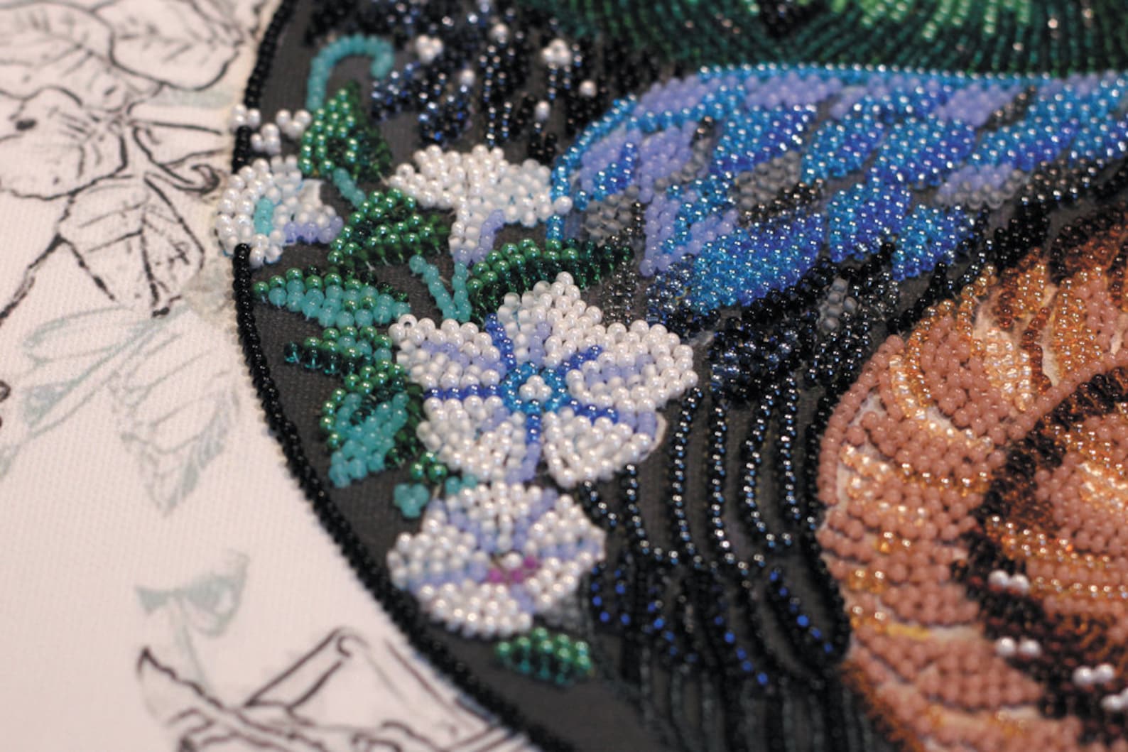 DIY Bead Embroidery Kit on art canvas Harmony | Etsy