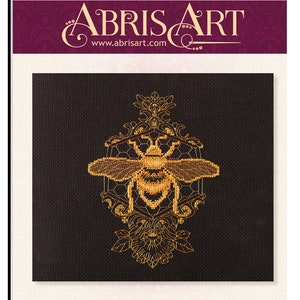 DIY Counted Cross Stitch Kit Golden bee, Embroidery kit, Home decor, Abris Art A01 image 9