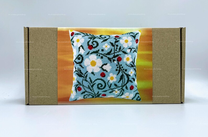 DIY Needlepoint Pillow Kit strawberry and Etsy