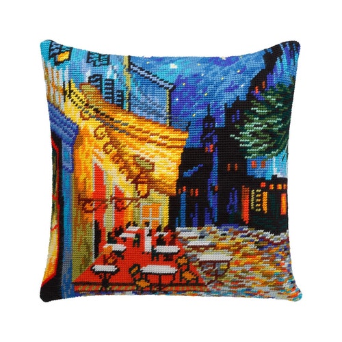 Rabbit With Carrots. Needlepoint Kit. Throw Pillow 16×16 Inches