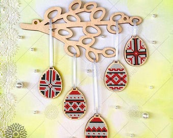 DIY イースターエッグキット、イースターエッグパターン、木製キットのビーズ刺繍、刺繍用の木製ブランク、イースターの室内装飾、イースターのギフト