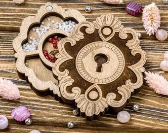 Plateau organisateur de perles en bois avec couvercle en bois, étui de rangement pour perles de rocaille, boîte à perles, outils pour perles