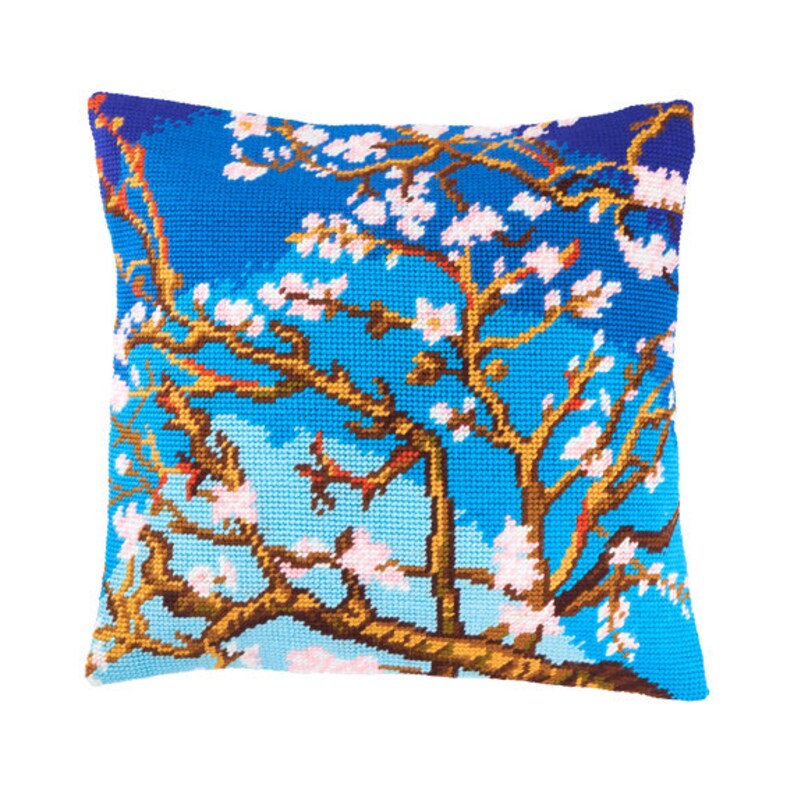 Diy Needlepoint Pillow Cover Kit Tapestry Cushion Kit Etsy