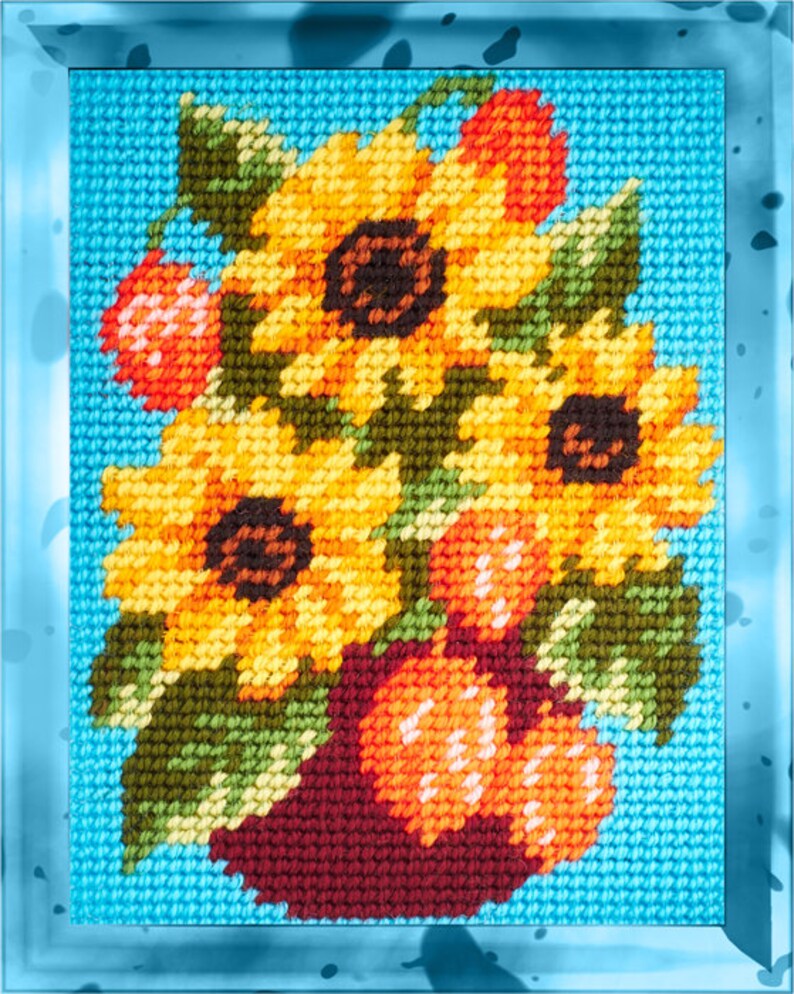 DIY Needlepoint Kit Tapestry Kit Half Cross Stitch Kit Etsy