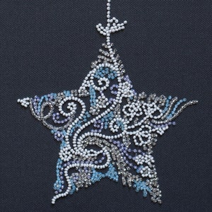 DIY Bead Embroidery Kit on art canvas &quot;Lace star&quot;, Beading pattern, Home decor, A23 Abris Art