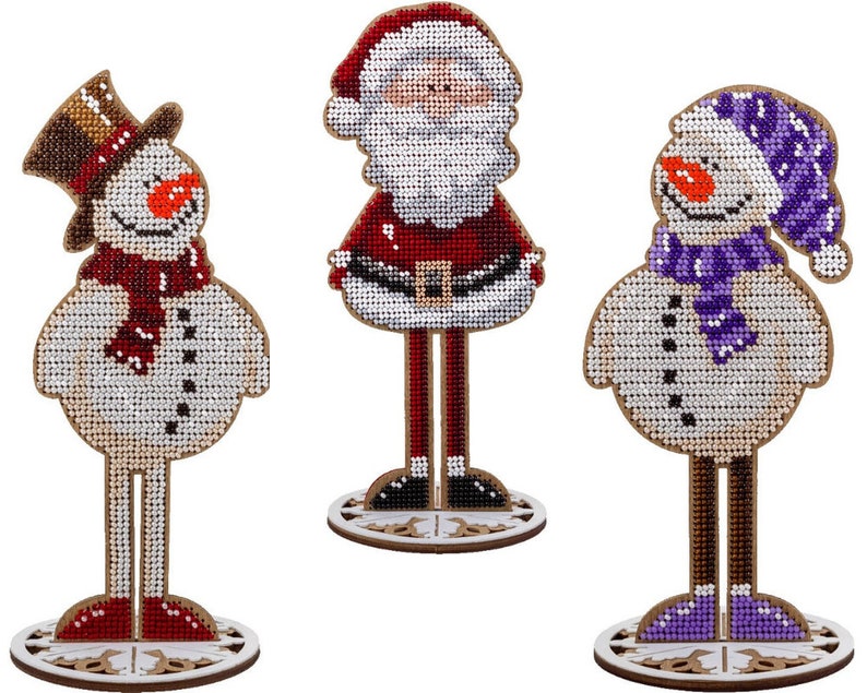 DIY Christmas Tree Toy Kit snowman and Santa Etsy