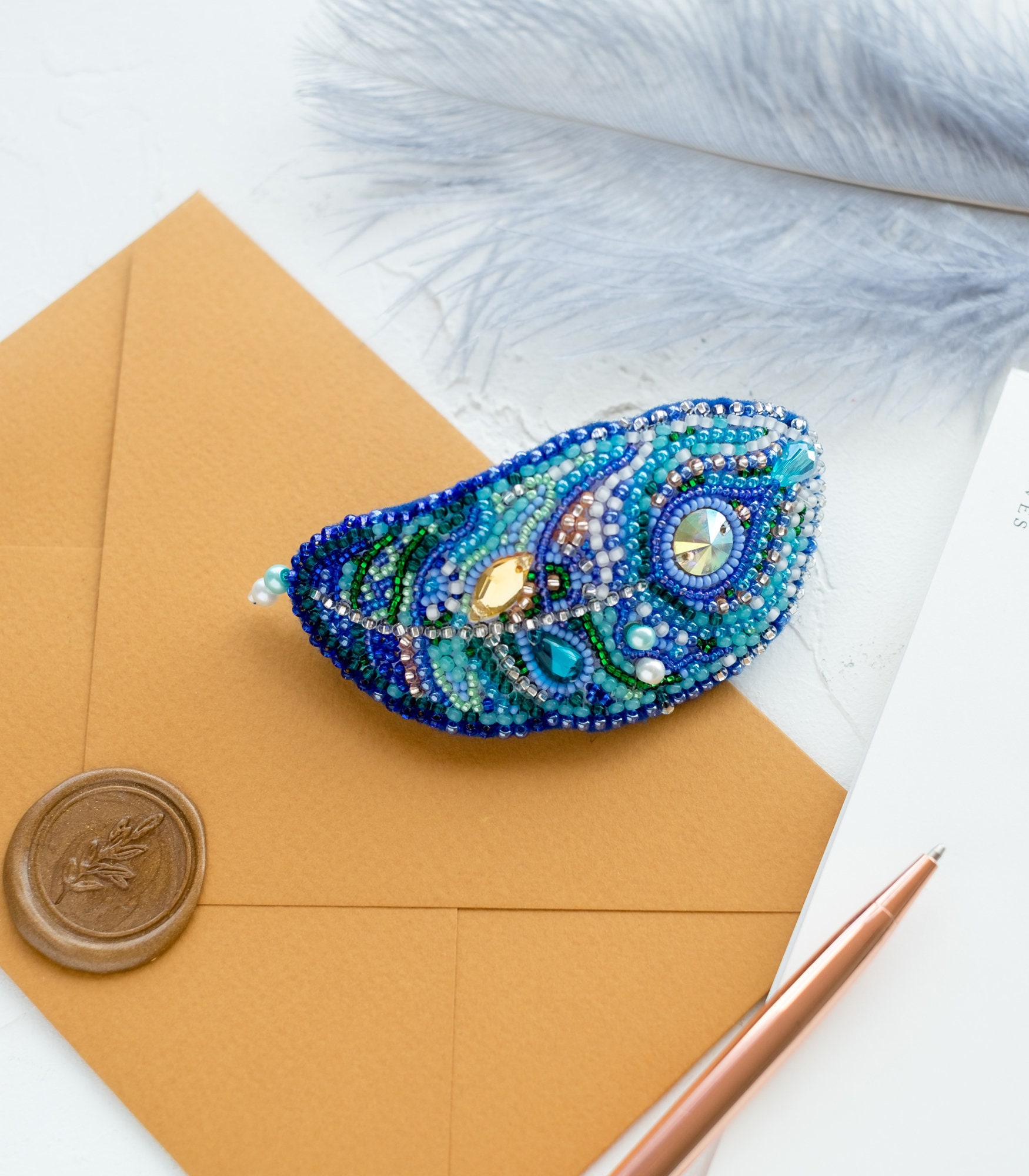 Beaded Hair Clip DIY kit/ Beaded Barrette/Bead Embroidered Etsy