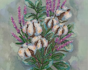 Bead Embroidery Kit "Gentle dream" | DIY Beadwork Kit for Adults on Printed Canvas, Preciosa Beads