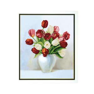 Kit de broderie perlée « Tulipes » 16,5 x 13,6 pouces, kit de broderie de perles, kit de créations manuelles