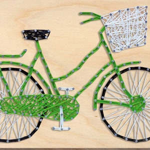 String Art Creative DIY Kit Bicycle 7.5x11.4 / 19.0x29.0 cm, Wall decor, Abris Art A05 image 2