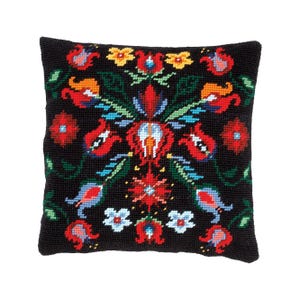 DIY Tapestry Cushion Kit &quot;Folklore&quot;, Needlepoint Pillow Kit, Embroidery kit, size 16&quot;x16&quot;