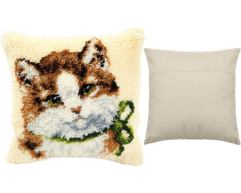 DIY Needlepoint Kit Latch Hook Cushion Top Kit Etsy