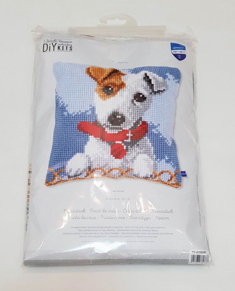 DIY Needlepoint Pillow Kit Vervaco Dog Cross Etsy