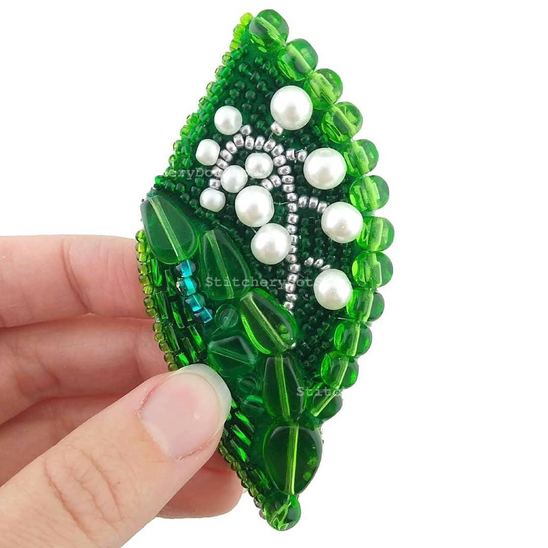 Beadwork Kit for Creating Brooch "peas", DIY Jewelry Making Kit, Brooch ...