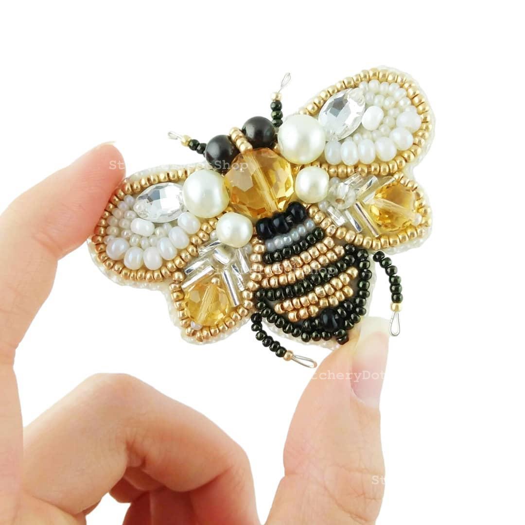 Beadwork Kit for Creating Brooch "bee", DIY Jewelry Making Kit, Brooch ...