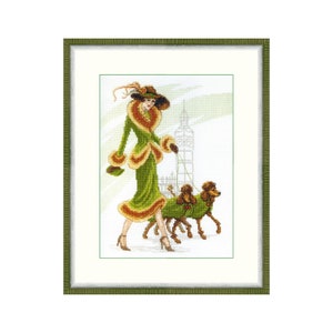 DIY Counted Cross Stitch Kit &quot;A walk in London&quot;, Embroidery kit, Home decor