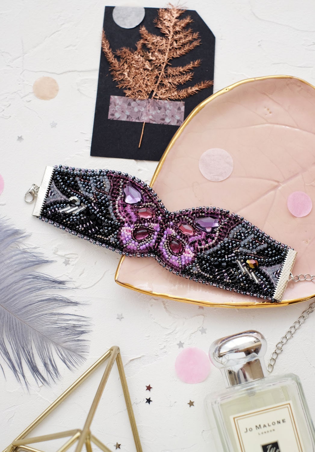 DIY Beaded bracelet kit Purple wave / Bead Etsy