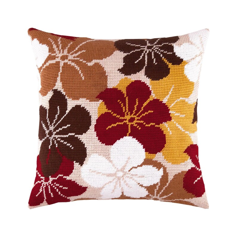 DIY Needlepoint Pillow Kit periwinkles Etsy