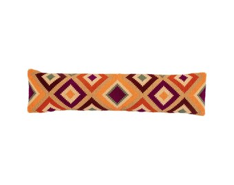 DIY Cross Stitch Cushion Kit "Kilim motifs", Draft stopper, Needlepoint Pillow Kit, Embroidery kit, Home decor