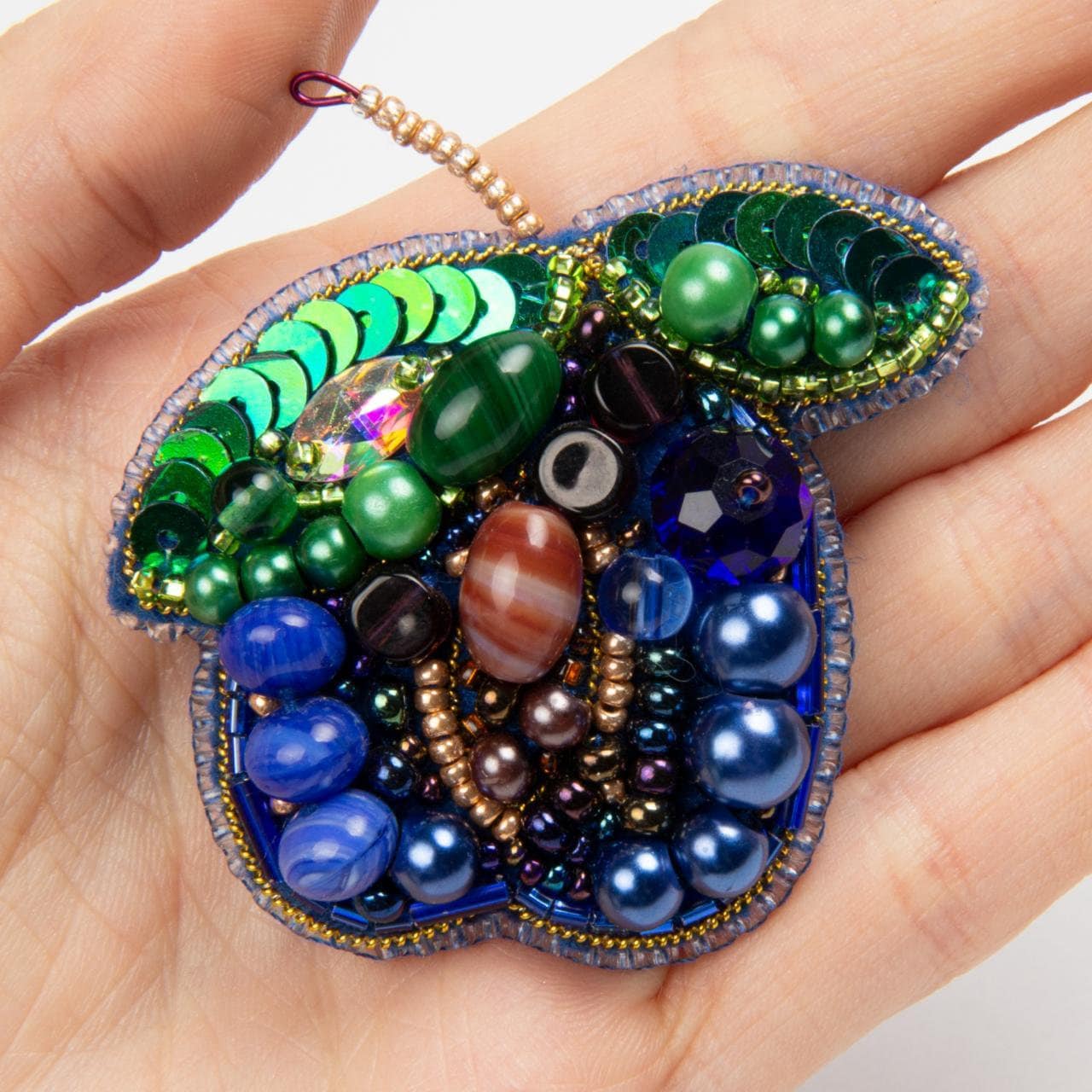 Beadwork Kit for Creating Brooch "plum", DIY Jewelry Making Kit, Brooch ...