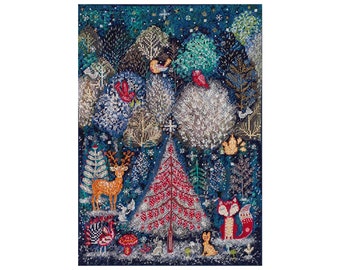 DIY Counted Cross Stitch Kit "In the winter forest one day", Embroidery kit, Home decor, Abris Art A03