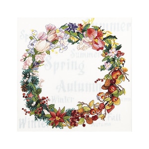 DIY Counted Cross Stitch Kit &quot;All Seasons&quot;, Embroidery kit, DIY Craft Kit, Home decor