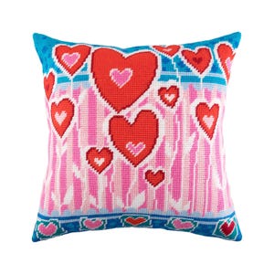 DIY Needlepoint Pillow Kit &quot;Sweetheart&quot;, Tapestry cushion kit, Half Cross Stitch Kit, Embroidery kit, size 16&quot;x16&quot; (40x40 cm), Printed