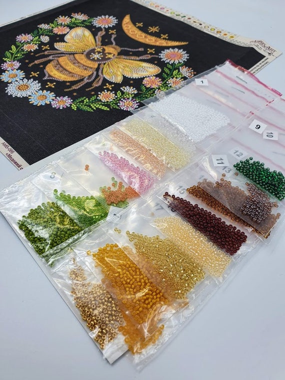 DIY Bead Embroidery Kit on Art Canvas colored Tail, Beading Pattern, Home  Decor, A01 Abris Art 