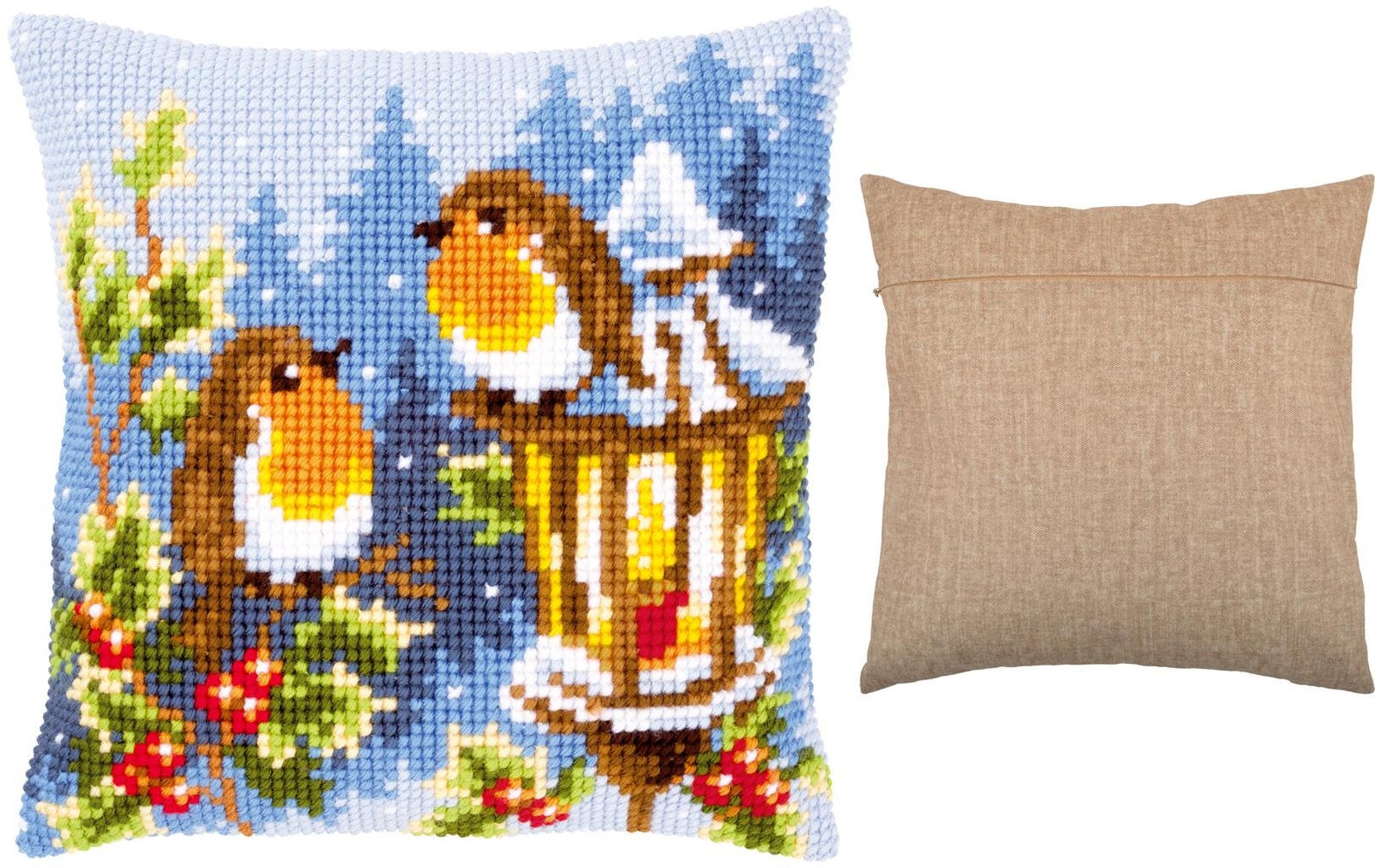 DIY Cross Stitch Cushion Kit robins at the Etsy