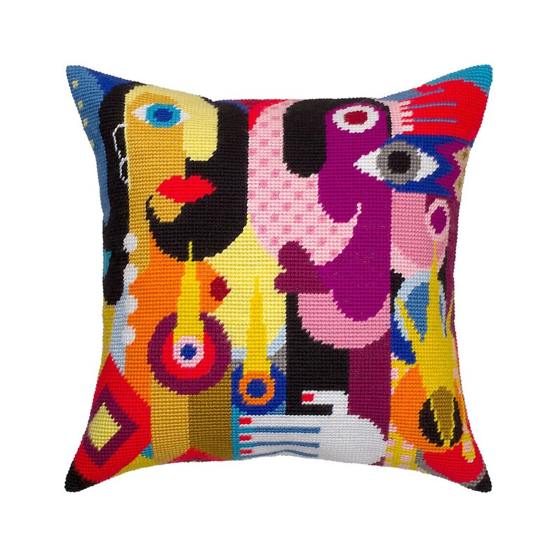 DIY Needlepoint Pillow Kit women and Hands Etsy