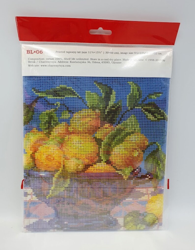 DIY Needlepoint Kit Cross Stitch Kit lemons in a Etsy