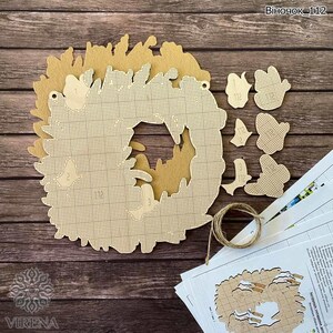 DIY Beaded Door Wreath Kit Wildflowers and butterflies Embroidery on wood, Home decoration, V01