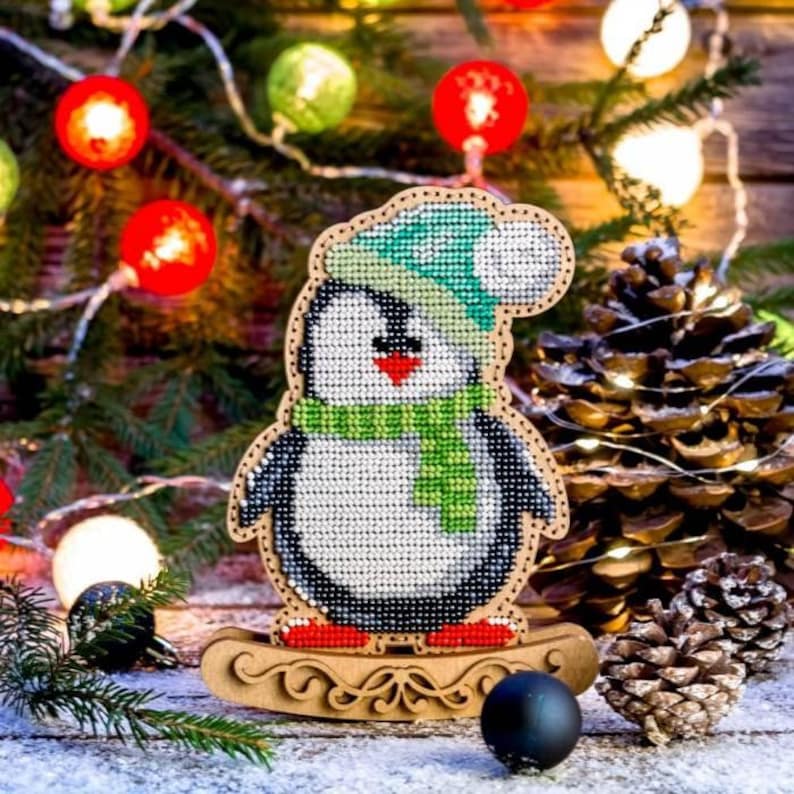 DIY Christmas Toy Kit penguin Xmas Tree Beading Etsy