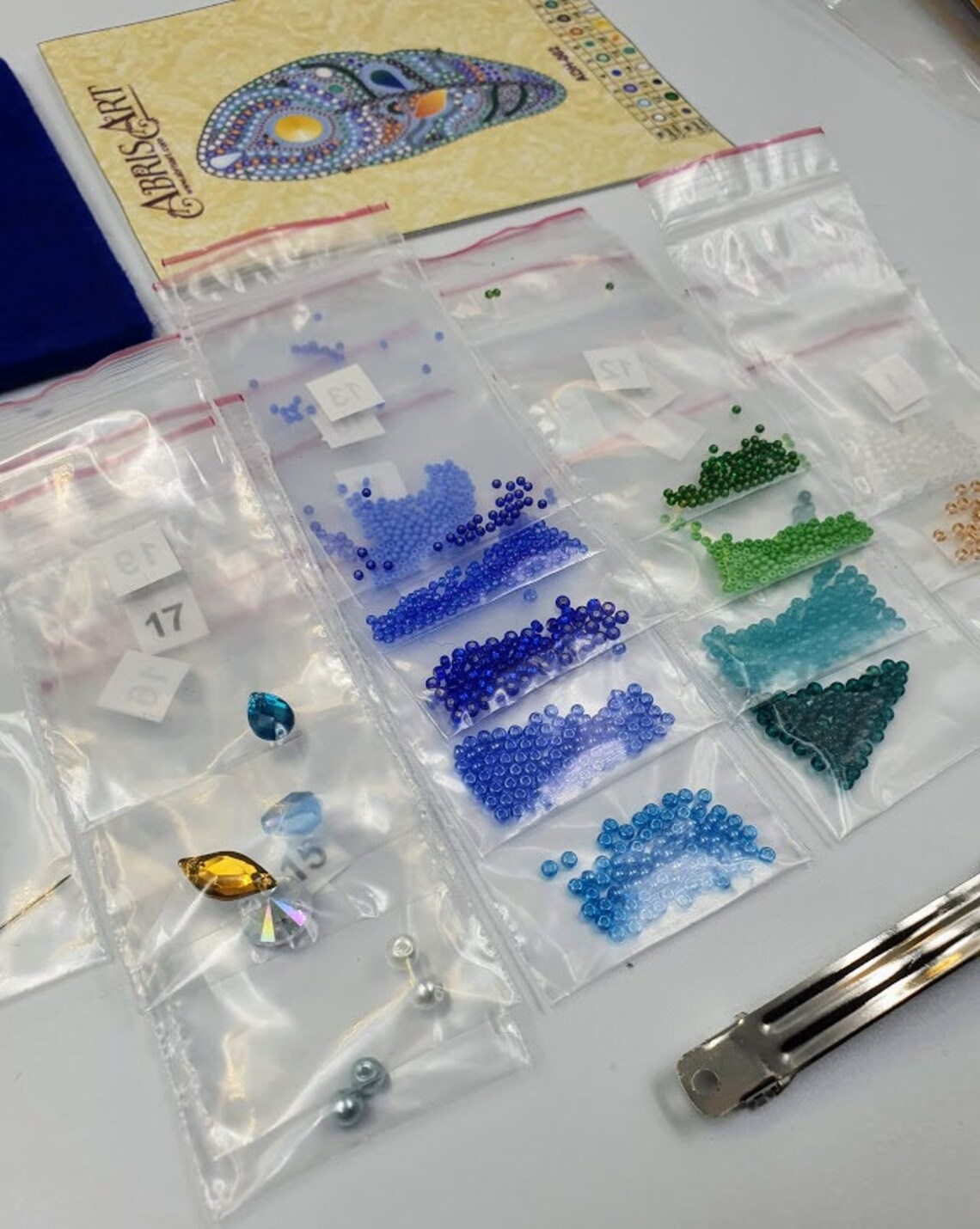 Beaded Hair Clip DIY kit/ Beaded Barrette/Bead Embroidered Etsy