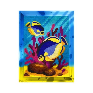 "DIY Gedruckt ""Korallenriffe"" 5.9"x7.9" / 15 x 20 cm, Stickpackung, Stickpackung, Bedruckte Leinwand."