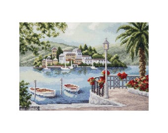 DIY Counted Cross Stitch Kit "Paradise Island", Embroidery kit, DIY Craft Kit, Home decor