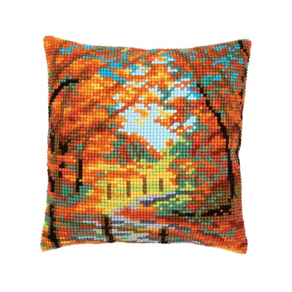 DIY Needlepoint Kit Cross Stitch Cushion Kit AUTUMN Etsy
