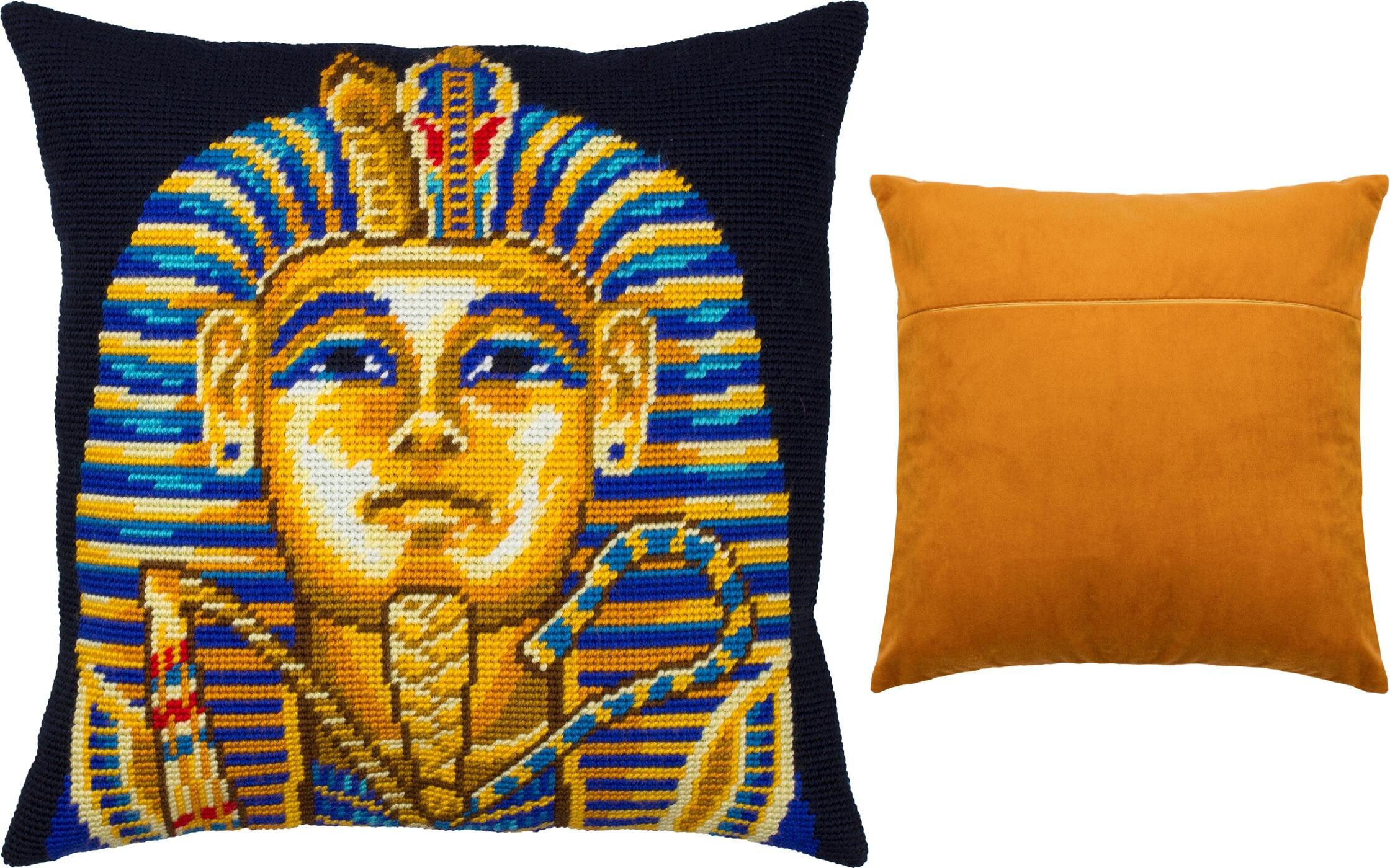 DIY Needlepoint Pillow Kit tutankhamun Tapestry Etsy