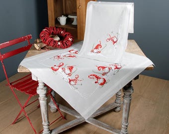Gnome Heart Welcome Christmas Cross Stitch Kit - 16x20 Inch Pre-Printed Fabric With Thread & Needles For Beginners - View #5