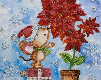 DIY Bead Embroidery Kit on art canvas "Winter miracle", Beading pattern, Home decor, A08 Abris Art