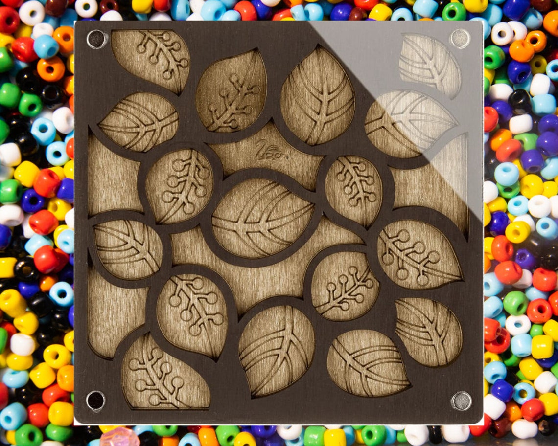 Wood Bead Organizer Tray With Lid Seed Bead Storage Container Etsy