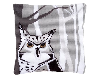 DIY Angled Clamping Stitch Cushion Kit "Hella", Needlepoint Kit, Tapestry Cushion Kit, Embroidery kit 16"x16" / 40x40 cm