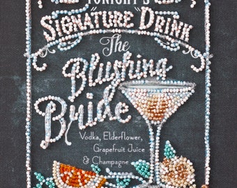 DIY Bead Embroidery Kit on art canvas "Blushing bride", Beading pattern, Home decor, A08 Abris Art