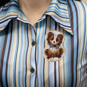 Bead embroidery patch kit &quot;Dog&quot;, Clothes decoration, A01 embroidery on clothes, Abris Art